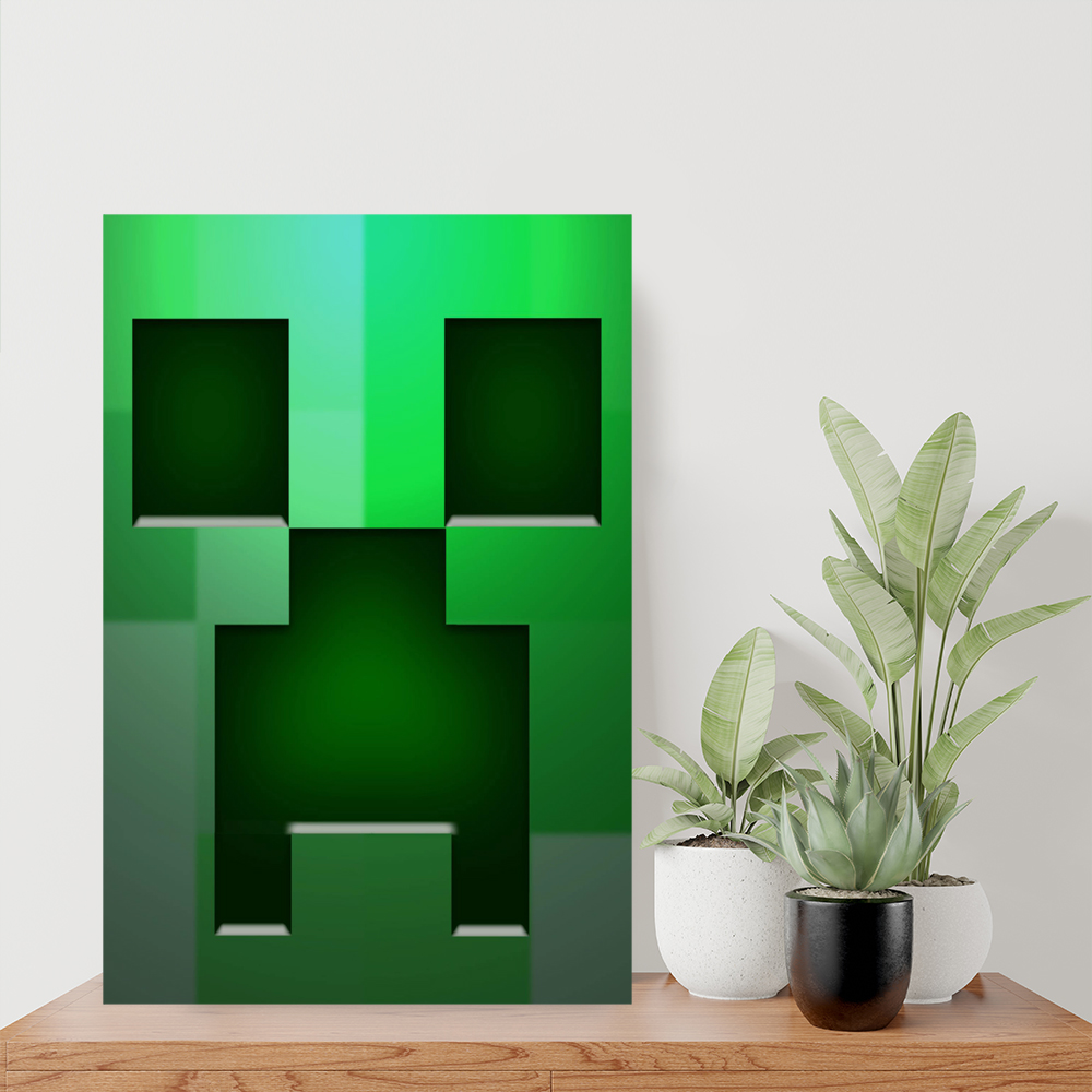 Placa Decorativa Pixel Creeper Minecraft